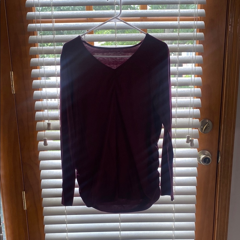 Motherhood Maternity Deep Burgundy V-Neck Blouse